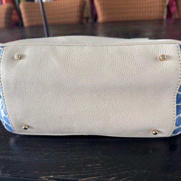 **RARE COLOR** Kate Spade Stevie Cornelia Street Noel Blue & White Handbag - Picture 6 of 6